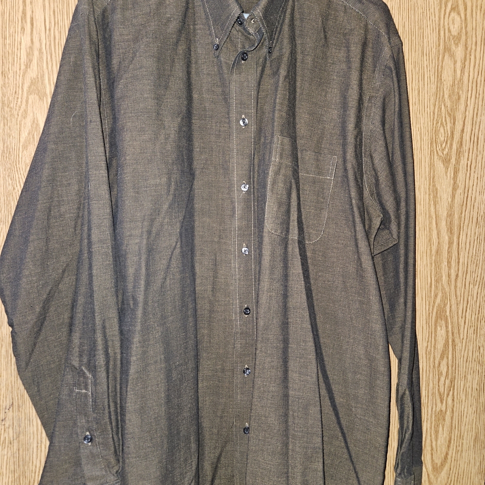 Saville Row Men's Casual Brown Button Down Shirt